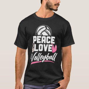 Camiseta Voleibolista equipo de vintage Peace Love Volleyba