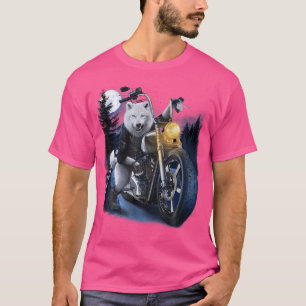 Camiseta Volf En Motocicleta De Chopper En Plena Luna