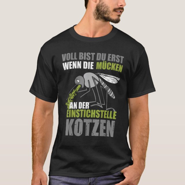 Camiseta Voll Bist Du Erst Wenn Die Mücken Saufen (Anverso)