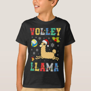 Camiseta Volley Llama Lover Volleyball Lover Santa Hat Xmas
