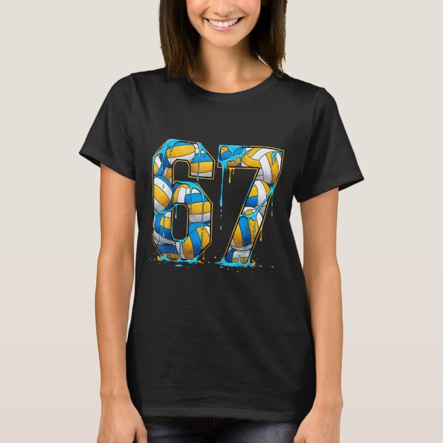Camiseta Volleyball 67 Six Seven Srt Funny Gen Alpha Z Meme (Anverso)