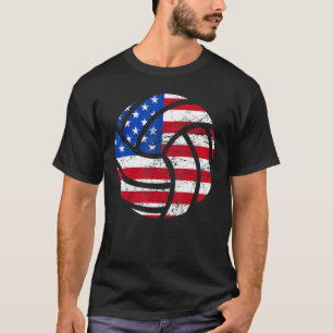 Camiseta Volleyball American Flag Patriotic 4th Of July Pla