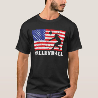 Camiseta Volleyball angustiado bandera estadounidense vinta