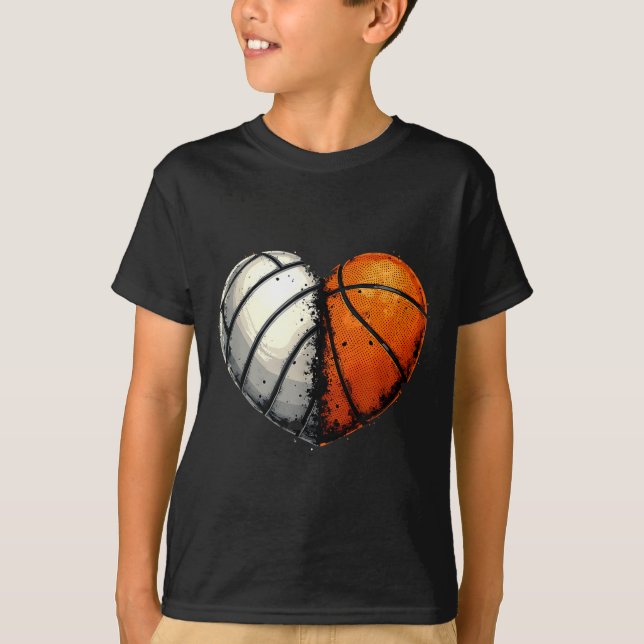 Camiseta Volleyball Basketball Ball Heart Srts Lover Valent (Anverso)