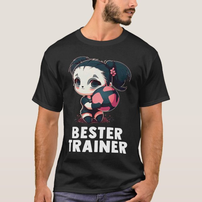 Camiseta Volleyball coach  cute panda girl volleyball (Anverso)
