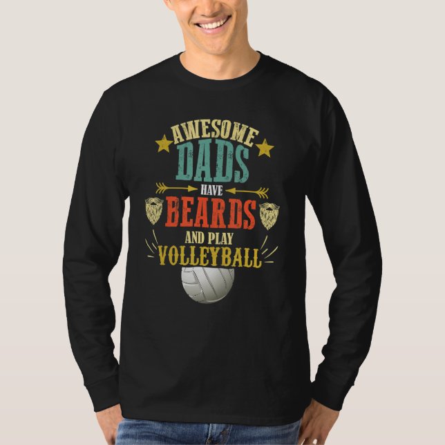 Camiseta Volleyball Dad Beard   Cute Fathers Day Volleyball (Anverso)
