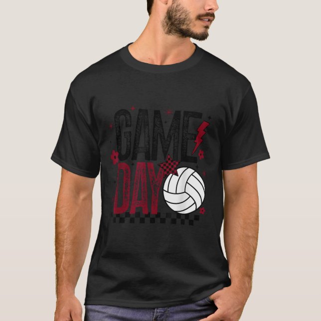 Camiseta Volleyball Game Day Retro Girls Volleyball Mom Mar (Anverso)