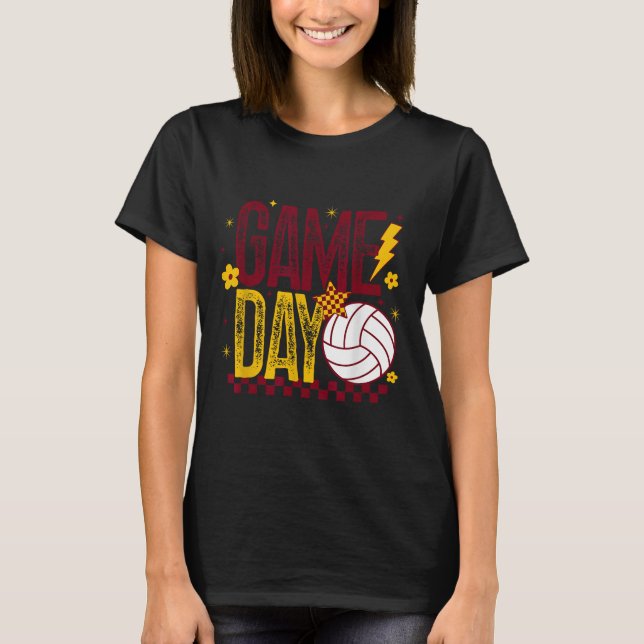 Camiseta Volleyball Game Day Retro Girls Volleyball Mom Mar (Anverso)
