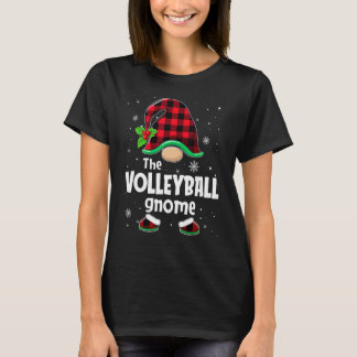 Camiseta Volleyball Gnome Buffalo Plaid Christmas Matching 