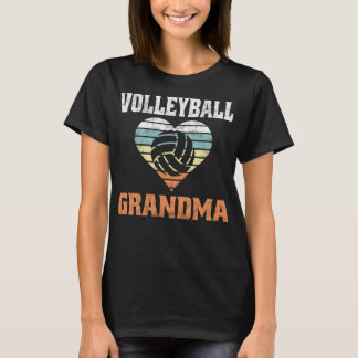 Camiseta Volleyball Grandma Heart Retro Sunset Vintage 256