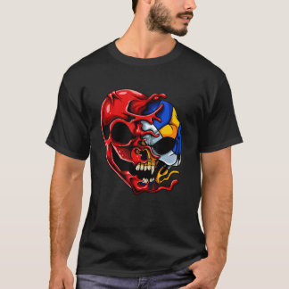 Camiseta Volleyball Heart Skull Valentines Day Sports Love 