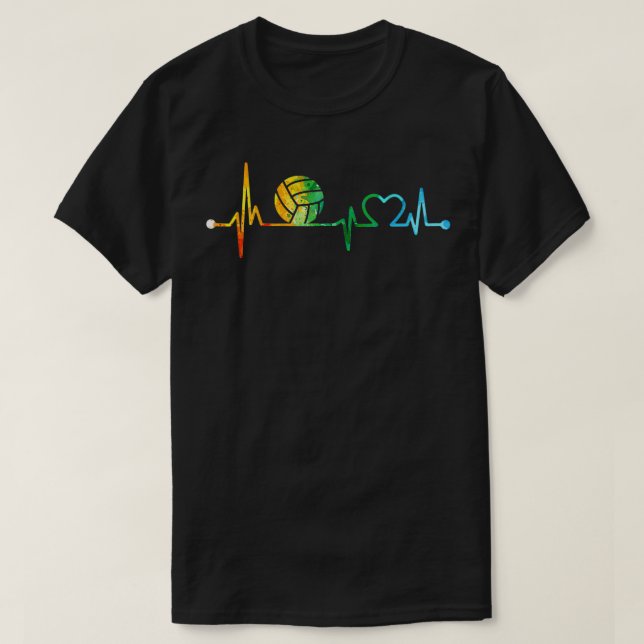 CAMISETA VOLLEYBALL HEARTBEAT WATERCOLOR 1 (Diseño del anverso)