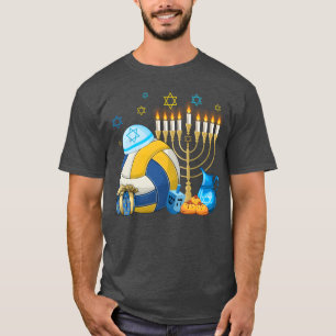 Camiseta Volleyball judío Menorah Hanukkah Chanukah Deporte