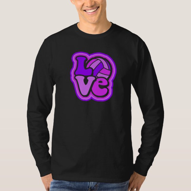 Camiseta Volleyball Love Purple & Pink for Teens & Women Pr (Anverso)