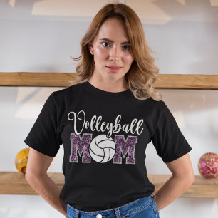 Camiseta Volleyball Mom cute bright Purple text