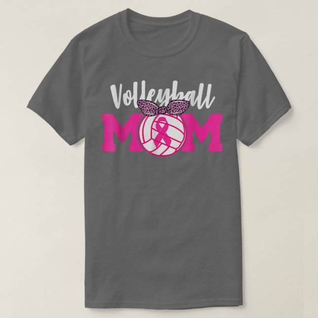 Camiseta Volleyball Mom Pink Ribbon Sensibilización sobre e (Diseño del anverso)