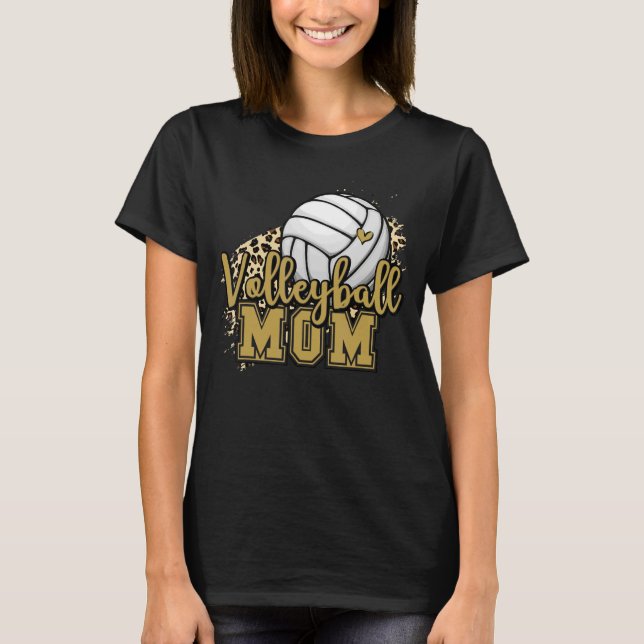 Camiseta Volleyball Mom Volleyball Gold Leopard For Mother' (Anverso)