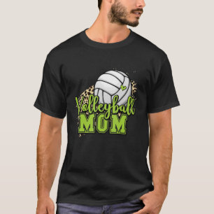 Camiseta Volleyball Mom Volleyball LimeGreen Leopardo Para