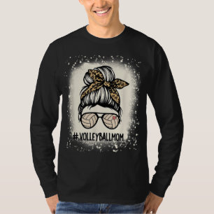 Camiseta Volleyball Mom Volleyball Lover Mom Messy Bun Blea