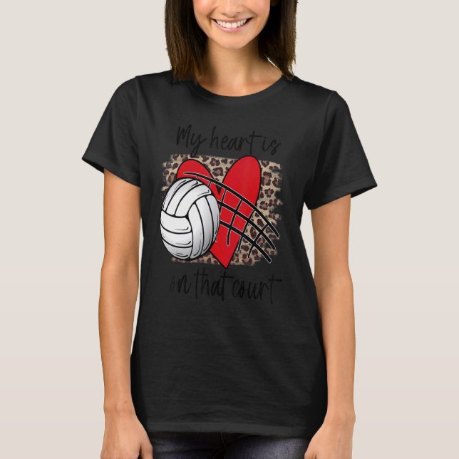 Camiseta Volleyball My Heart is on that Court Leopard Volle (Anverso)