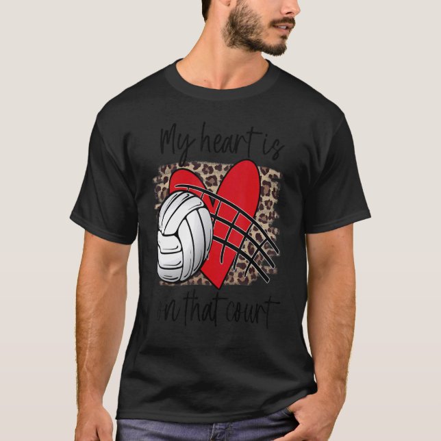 Camiseta Volleyball My Heart is on that Court Leopard Volle (Anverso)