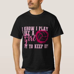 Camiseta Volleyball Play Like a Girl Cute For Teens
