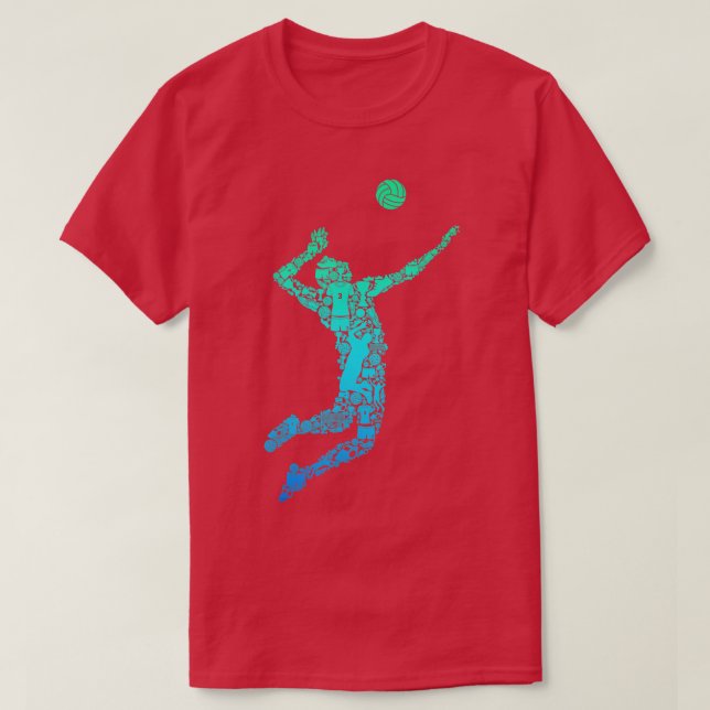 Camiseta Volleyball Player Boys Men Youth  (Diseño del anverso)