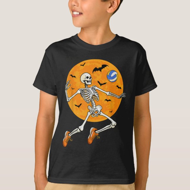 Camiseta Volleyball Skeleton Soky Boys Halloween Volleyball (Anverso)