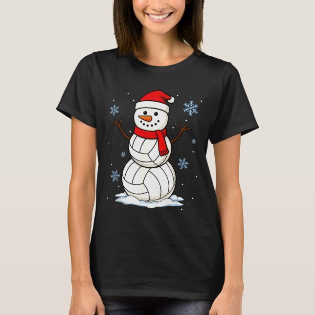 Camiseta Volleyball Snowman Merry Christmas Funny Srts Xmas (Anverso)