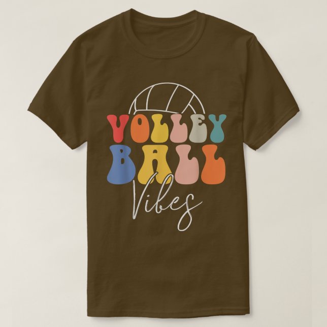 Camiseta Volleyball Vibes Retro Hippie Volleyball Gift For  (Diseño del anverso)