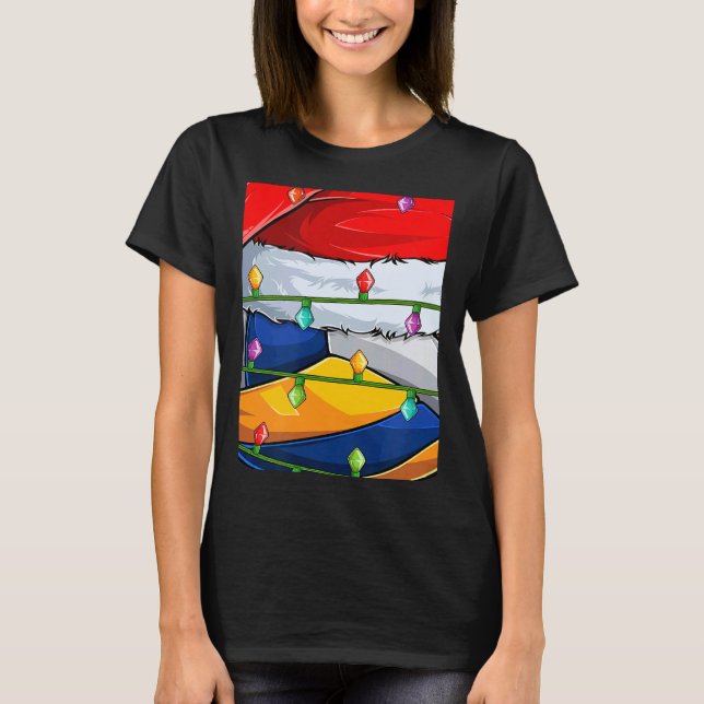 Camiseta Volleyball  Xmas Lights Santa Volleyball Christmas (Anverso)