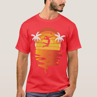 Camiseta Volleyballee puesta de sol retro años 70 voleibol