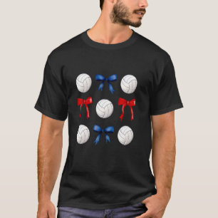 Camiseta Volleyballs & Lazos Rojos y Azules Chicas T de Vol