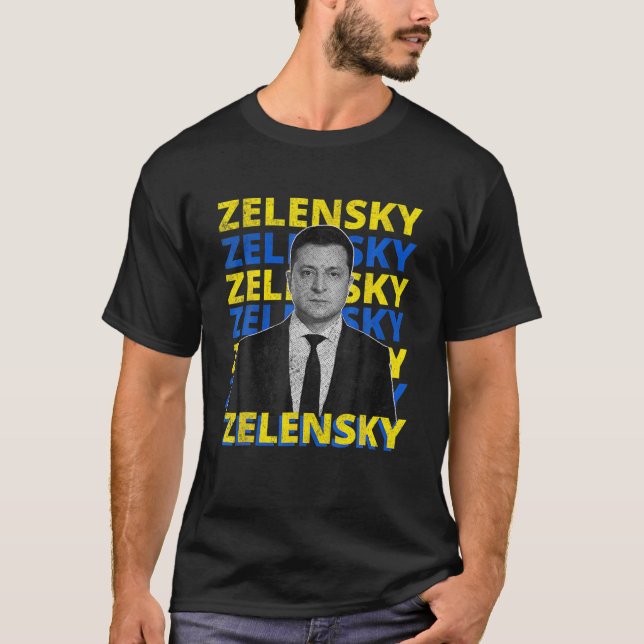 Camiseta Volodymyr Zelensky Presidente De Ucrania Apoya Al  (Anverso)