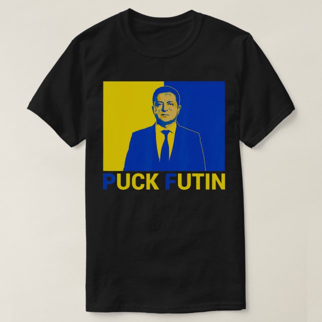 Camiseta Volodymyr Zelensky Puck Futin apoya Ucrania (Diseño del anverso)