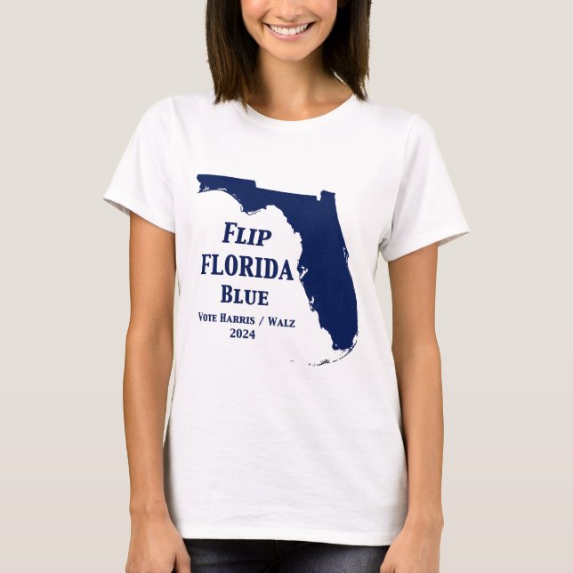 Camiseta Voltear Florida Azul en 2024 (Anverso)