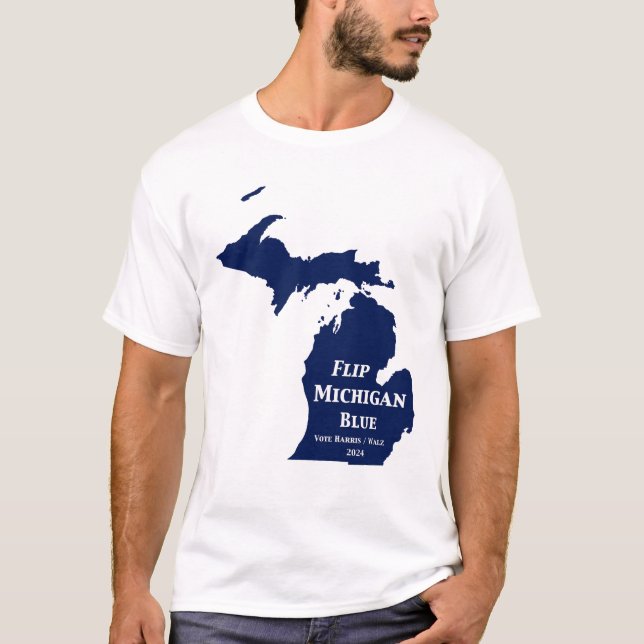 Camiseta Voltear Michigan Blue en 2024 (Anverso)