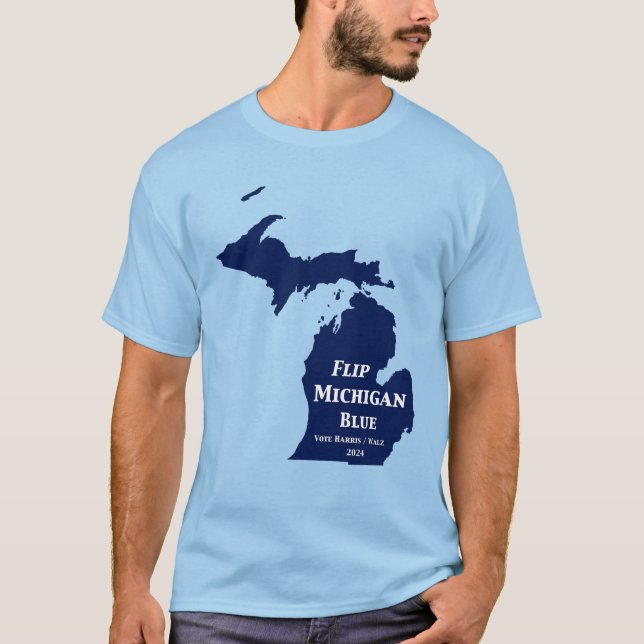 Camiseta Voltear Michigan Blue en 2024 (Anverso)