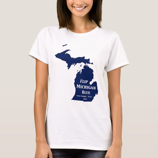 Camiseta Voltear Michigan Blue en 2024 (Anverso)