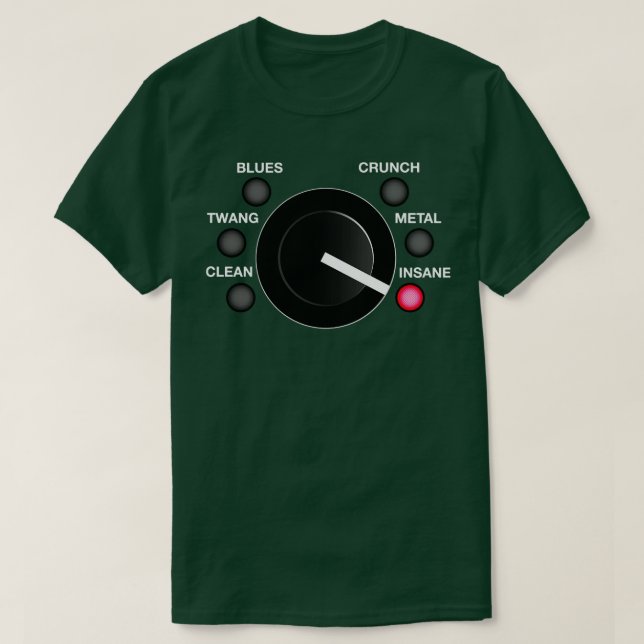 Camiseta Volumen Knob Guitar Amp Metalizado Insane (Diseño del anverso)
