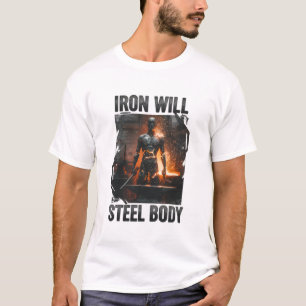 Camiseta Voluntad de hierro, diseño de fuerza forjada del c
