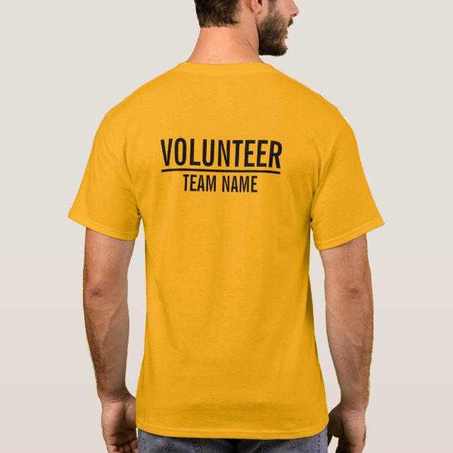 Camiseta Voluntario amarillo con nombre de encargo del (Reverso)