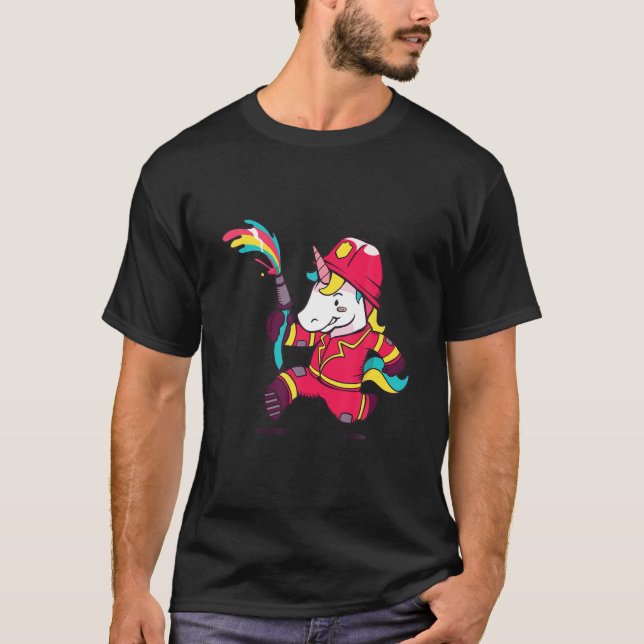 Camiseta Voluntario de bomberos bomberos unicornio bomberos (Anverso)