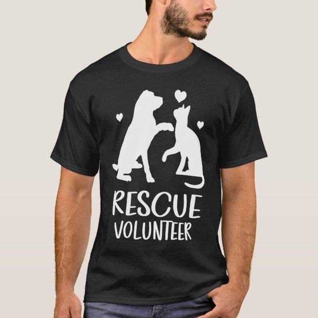 Camiseta VOLUNTARIO DE RESCATE Refugio de Animales Perro Ga (Anverso)