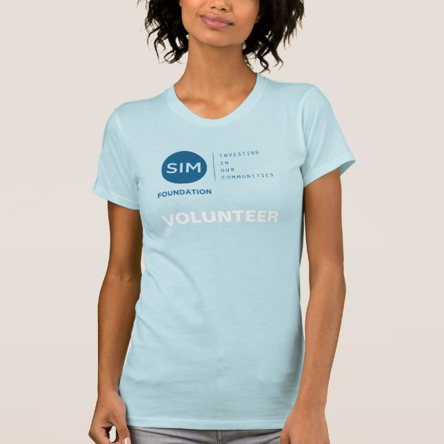 Camiseta Voluntario del logotipo de la Fundación SIM (Anverso)