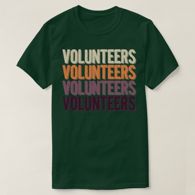 Camiseta Voluntarios Vintage Retro Voluntariado (Diseño del anverso)