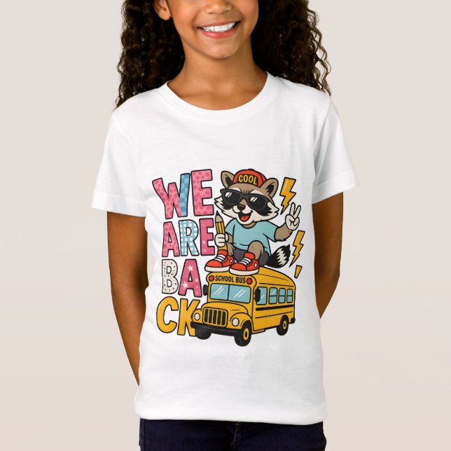 Camiseta Volvemos al Mapache y Autobús Amarillo Escolar Vec (Anverso)