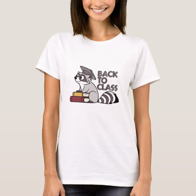 Camiseta Volver a la clase 2025 Diseño de mapache (Anverso)