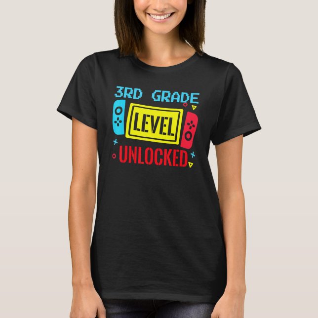 Camiseta Volver a la escuela 3er grado Videojuego sin bloqu (Anverso)