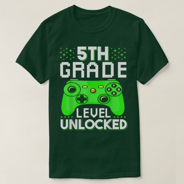 Camiseta Volver a la escuela 5º grado Videojuego desbloquea (Diseño del anverso)
